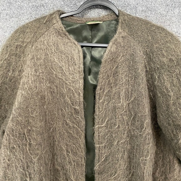 Vintage Alexon Jacket Womens M Mohair Fuzzy Open Front Old Money Quiet Luxury - Picture 2 of 11
